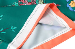 Green Cartoon Print Short Sleeve Shirt