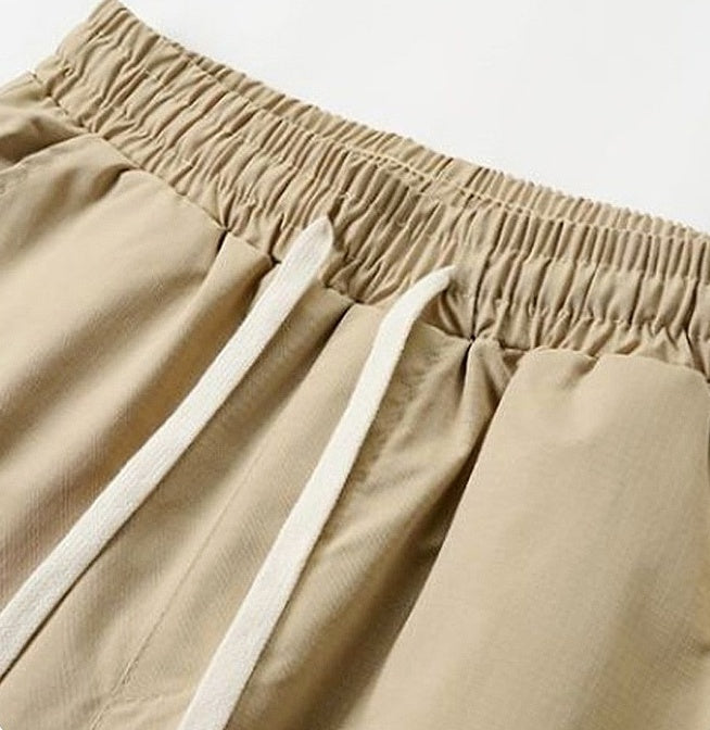 Beige Color Block Sweatpants