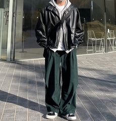 Green Corduroy Baggy Pants