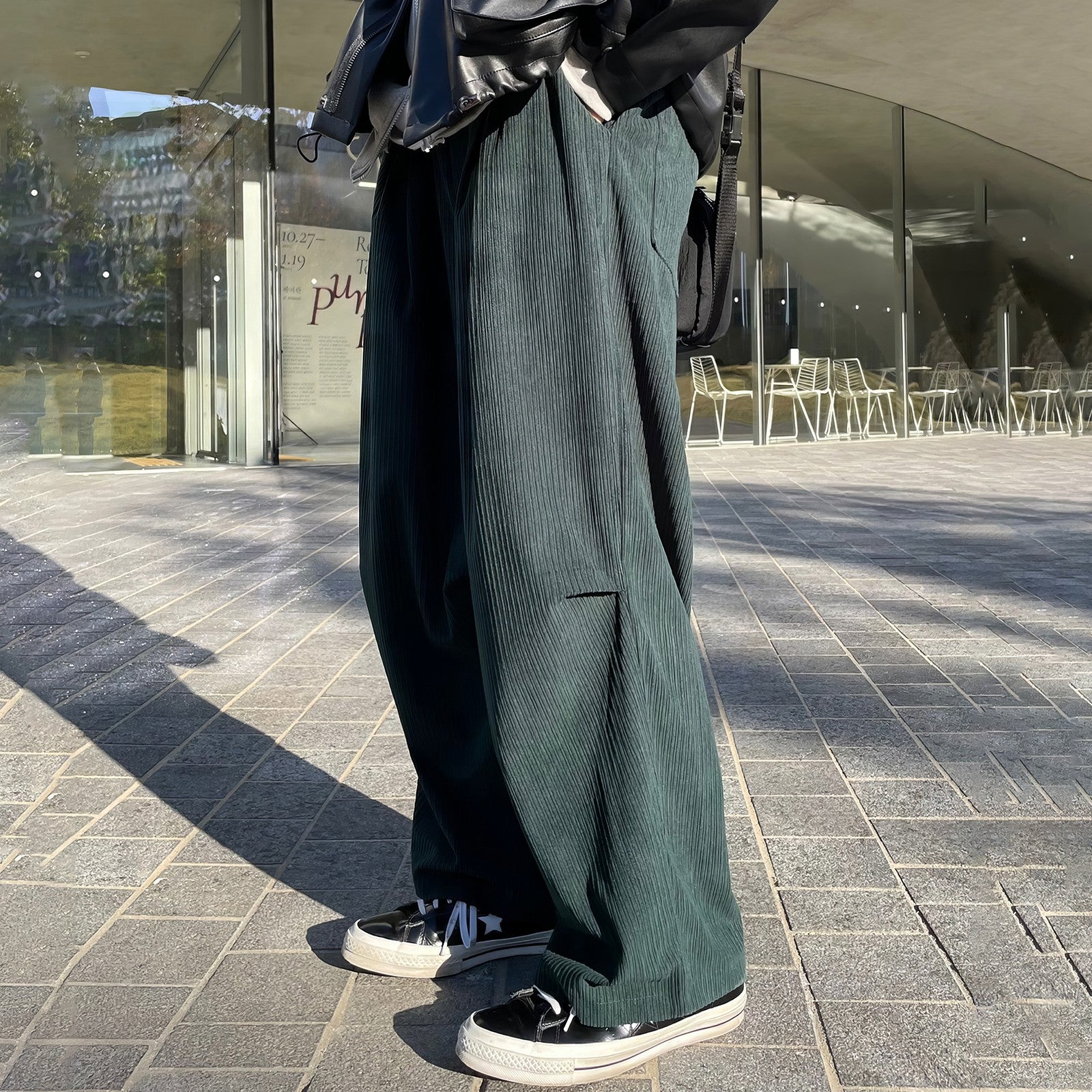 Green Corduroy Baggy Pants