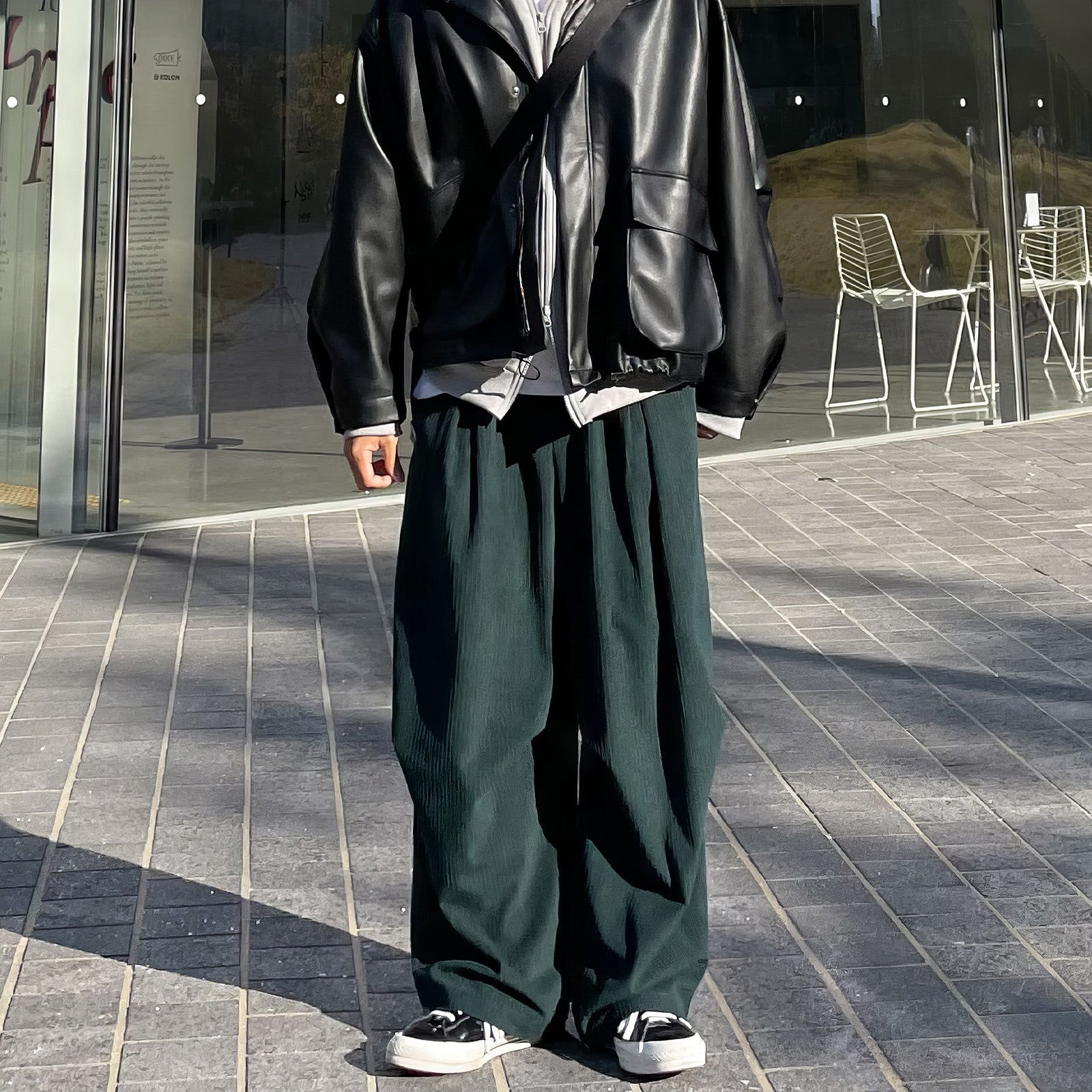 Green Corduroy Baggy Pants