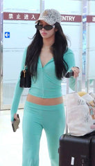 Green Cozy Fit-Body Pants