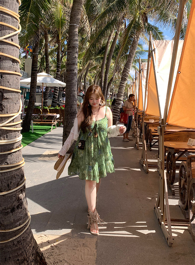 Green Floral Cami Dress