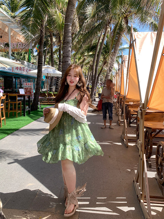 Green Floral Cami Dress