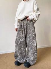 Green Leopard Accent Baggy Pants