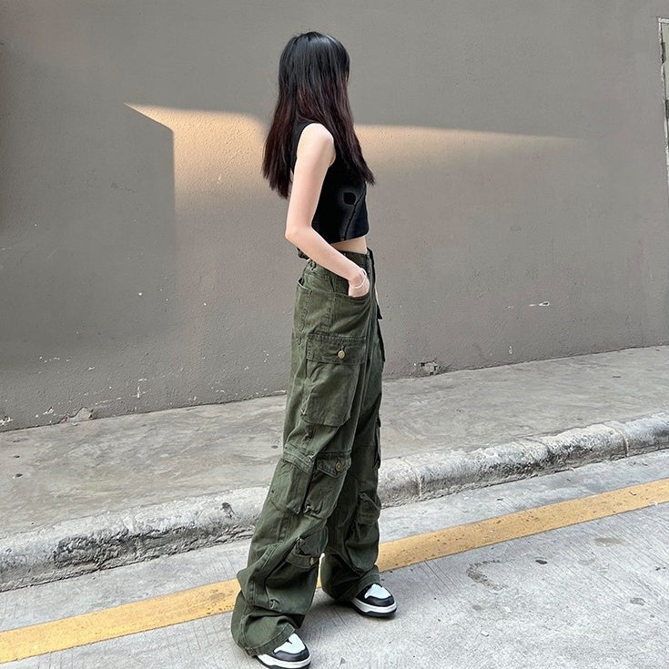 Green Multi-Pockets Cargo Pants