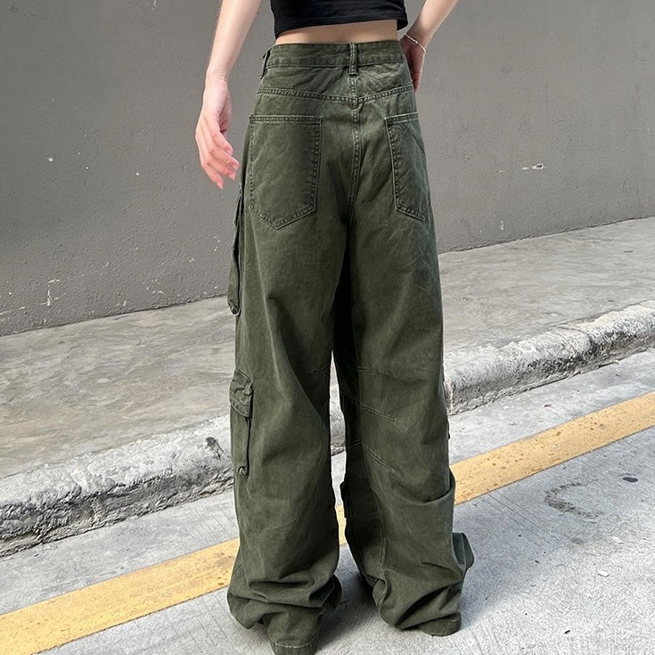 Green Multi-Pockets Cargo Pants