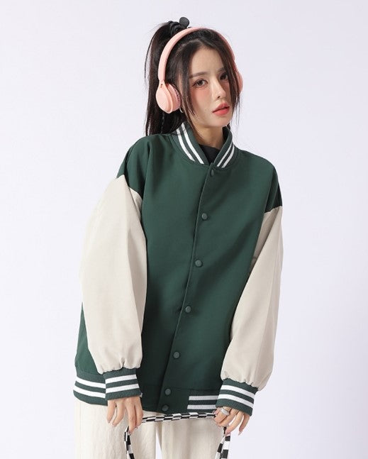 Green Oversized Varsity Jacket