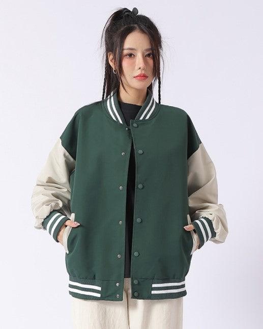 Green Oversized Varsity Jacket