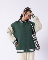 Green Oversized Varsity Jacket