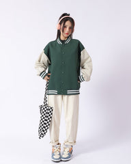 Green Oversized Varsity Jacket