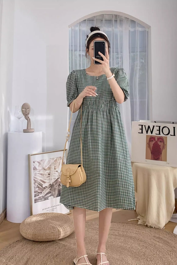 Green Plaid Doll Dress