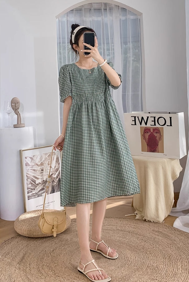Green Plaid Doll Dress