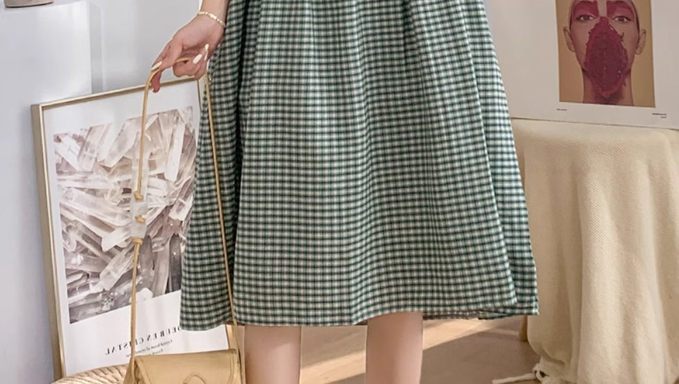 Green Plaid Doll Dress