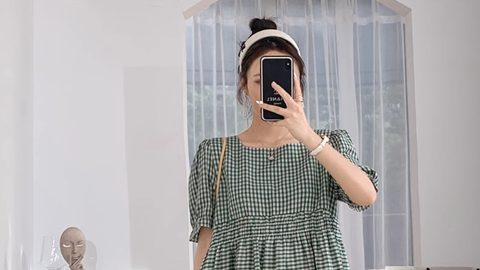 Green Plaid Doll Dress