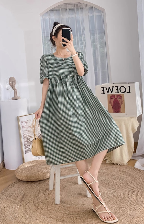 Green Plaid Doll Dress