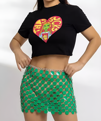Green Sequins Skirt
