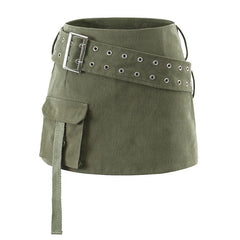 Green Single Pocket Mini Skirt