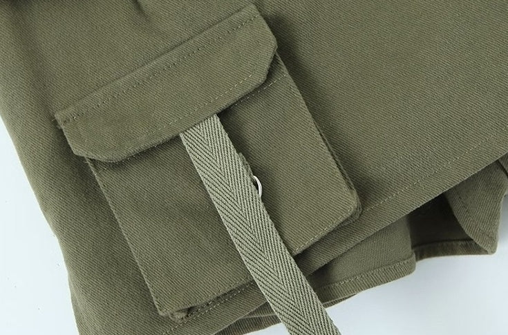 Green Single Pocket Mini Skirt