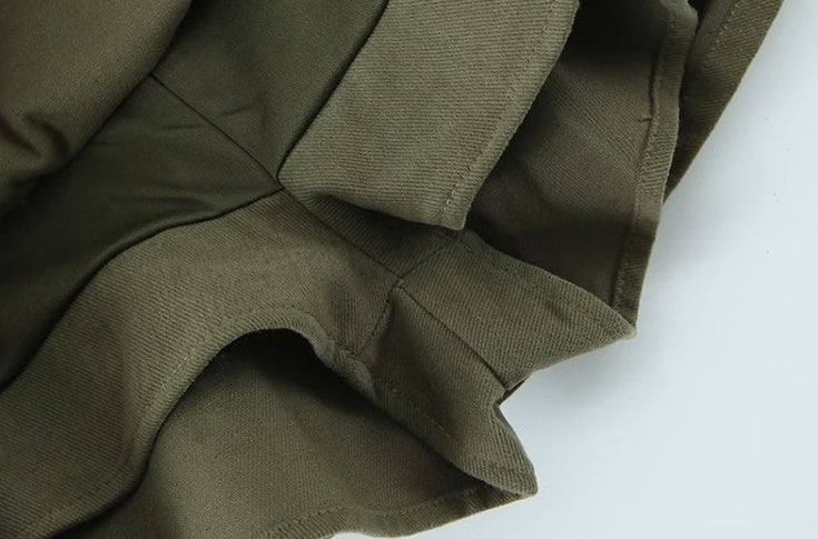 Green Single Pocket Mini Skirt