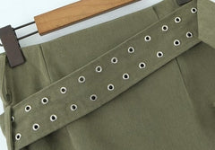 Green Single Pocket Mini Skirt