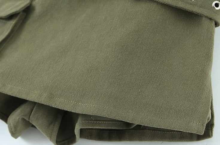 Green Single Pocket Mini Skirt