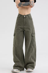 Green Straight Cargo Pants