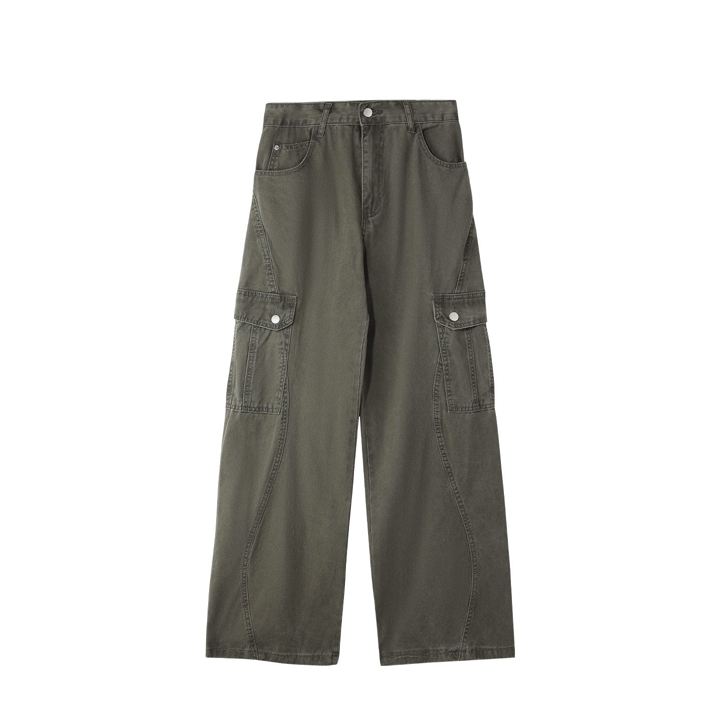 Green Straight Cargo Pants