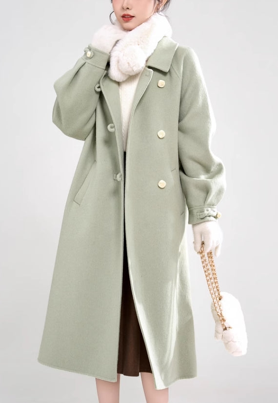 Green Toggle Buttoned Coat