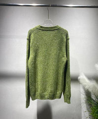 Green V-Neck Knit Sweater