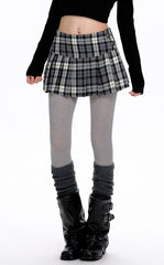 Grey A-Line Pleated Mini Skirt