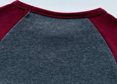 Grey And Red Horse Karma Print Raglan T-Shirt