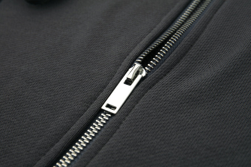 Grey Asymmetrical Hooded Jacket