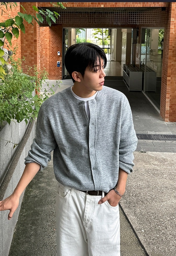 Relaxed Fit Cardigan Knitwear Casual Style
