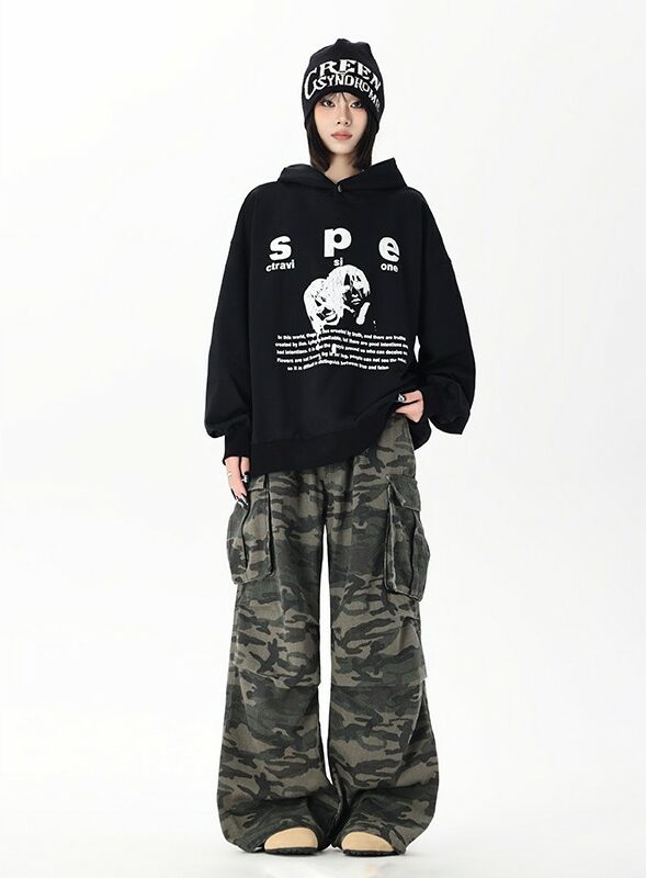 Green Camouflage Baggy Pants