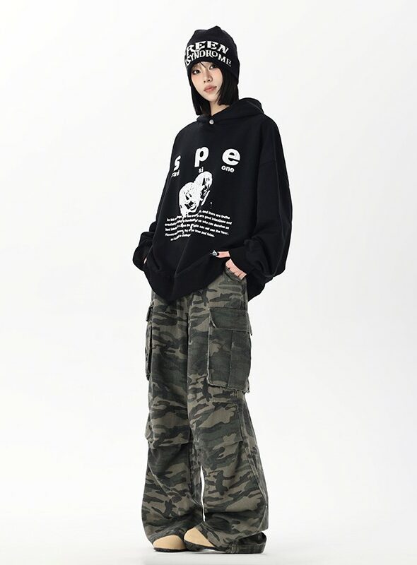 Green Camouflage Baggy Pants