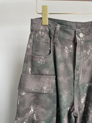 Grey Camouflage Multi-Pocket Jeans