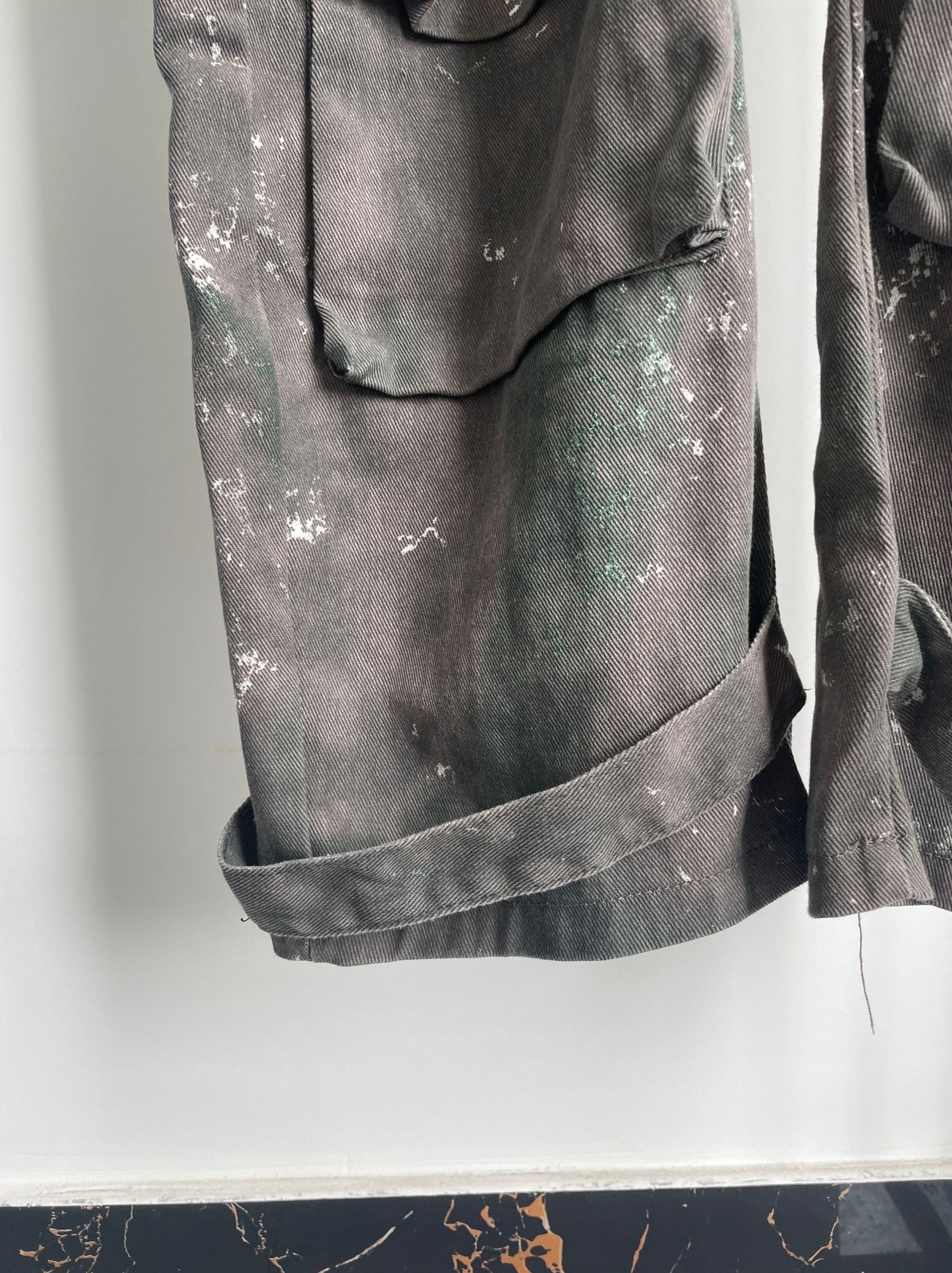 Grey Camouflage Multi-Pocket Jeans