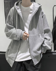 Grey Classic Oversized Hooded Jacket
