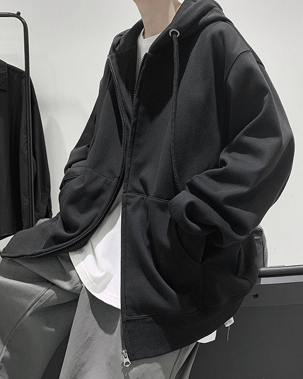 Black Classic Oversized Hooded Jacket