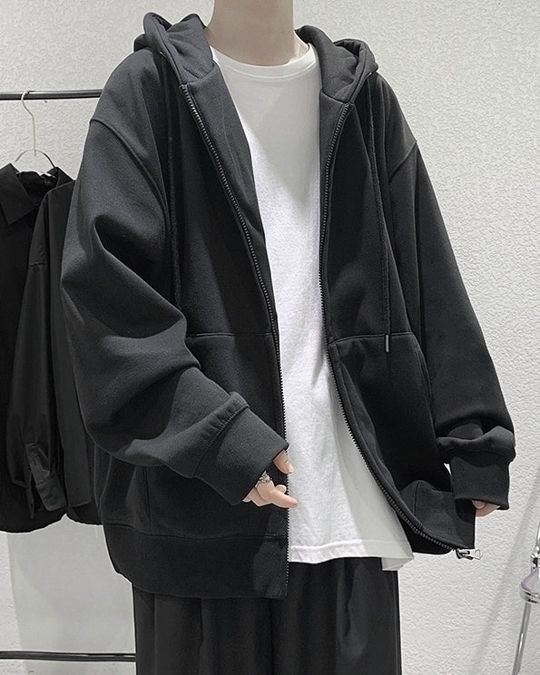 Black Classic Oversized Hooded Jacket