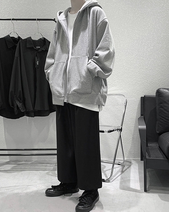 Grey Classic Oversized Hooded Jacket