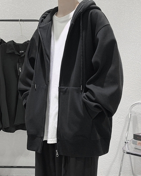 Black Classic Oversized Hooded Jacket