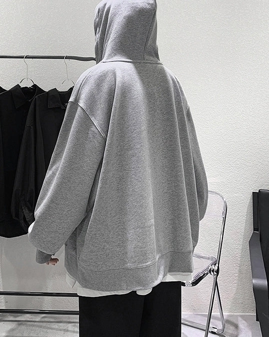 Grey Classic Oversized Hooded Jacket
