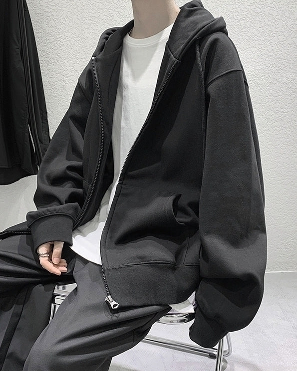 Black Classic Oversized Hooded Jacket