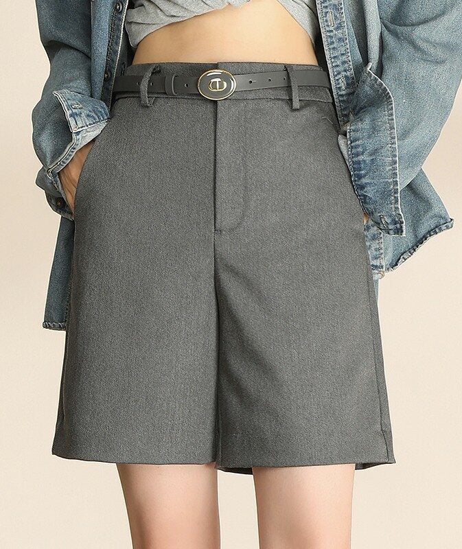 Grey Classic Suit Shorts