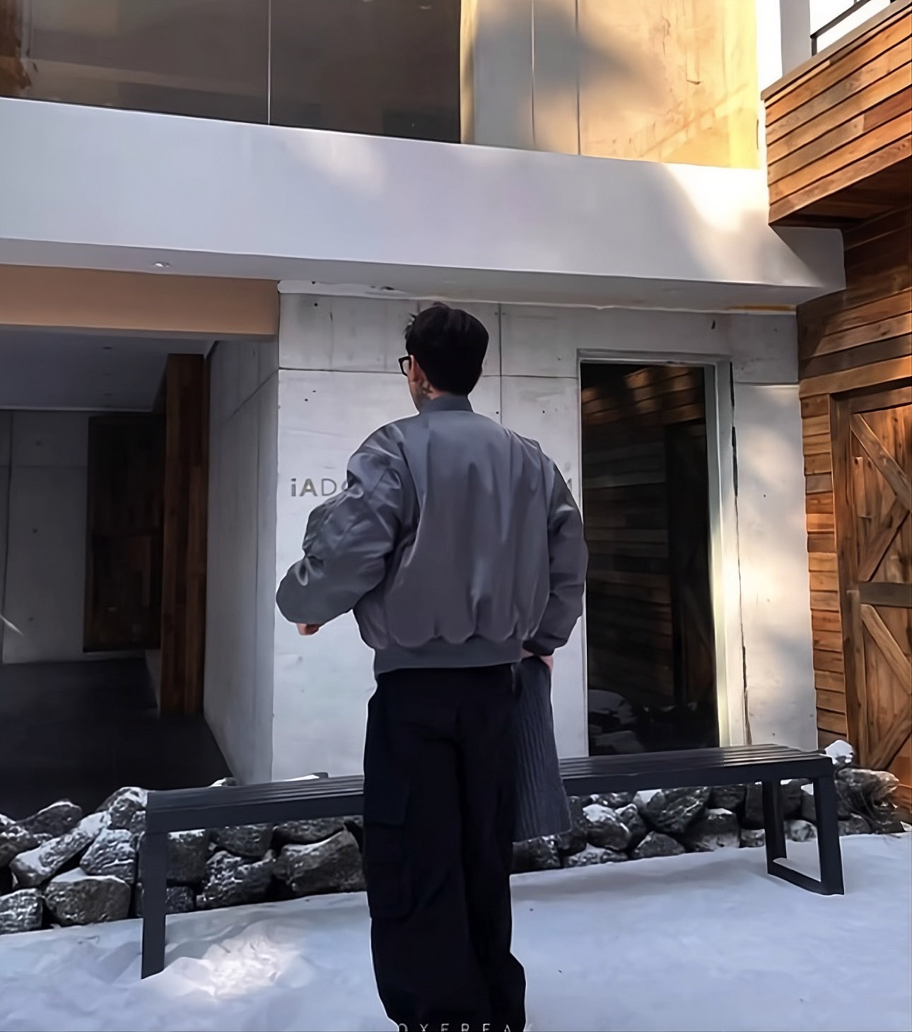Grey Classic Winter Bomber Jacket