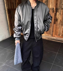 Grey Classic Winter Bomber Jacket