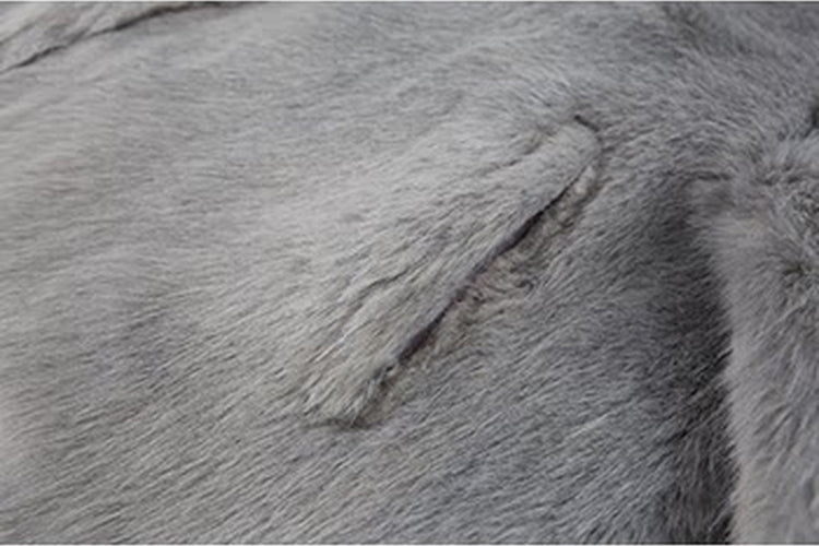 Grey Faux Fur Zipped-Up Winter Jacket