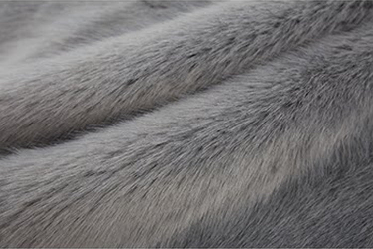 Grey Faux Fur Zipped-Up Winter Jacket